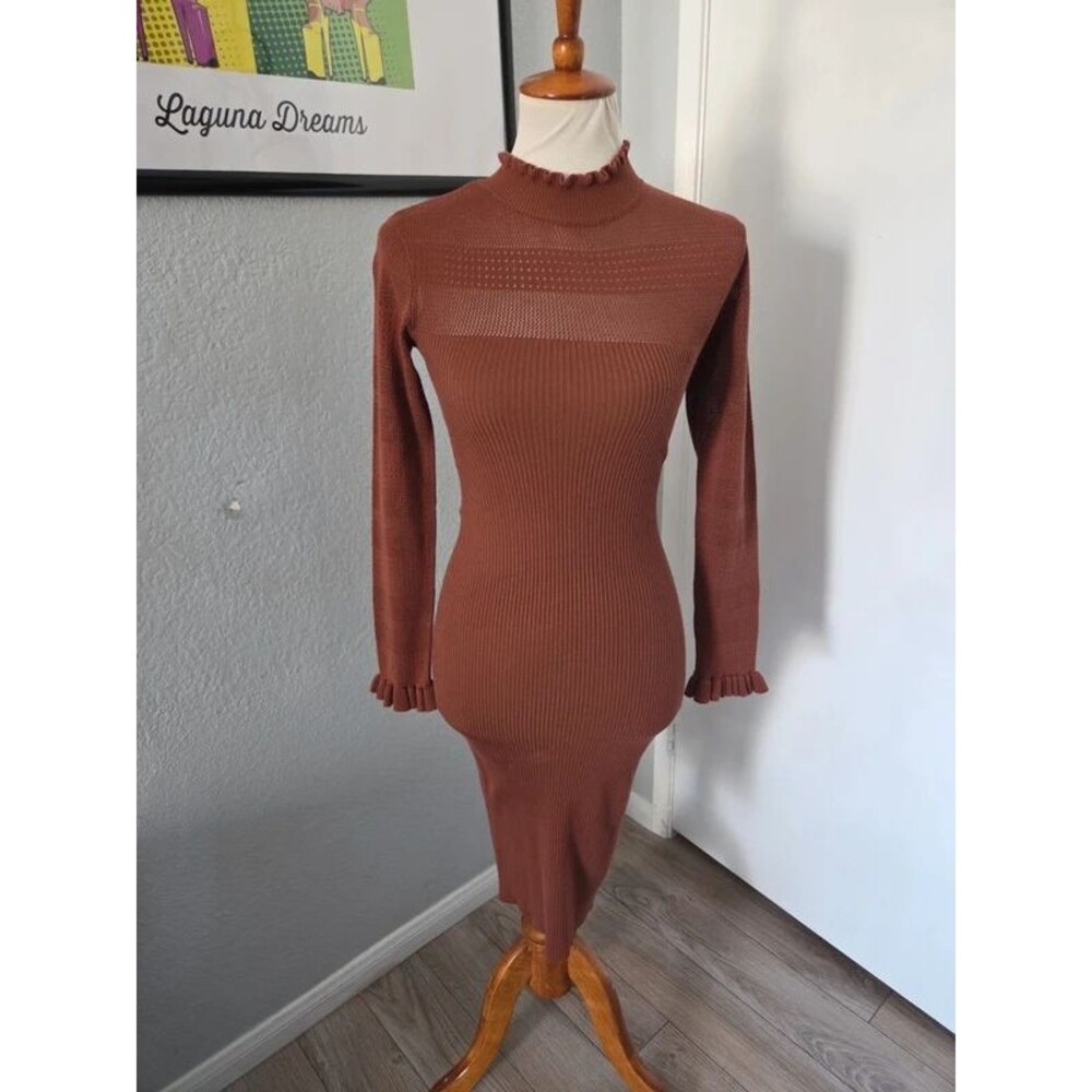 Almost Famous brown midi dress Small